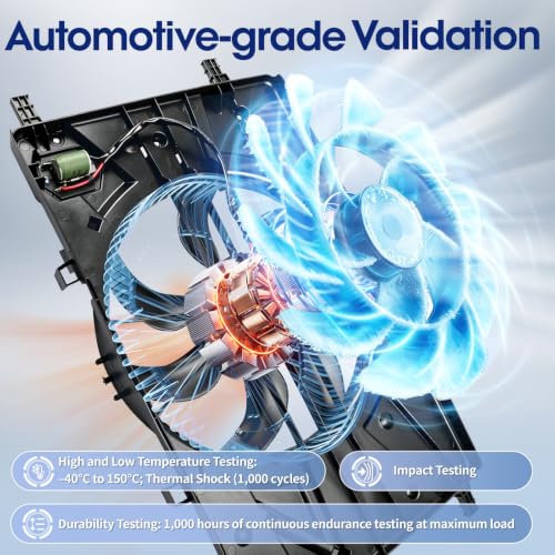 Engine Cooling Radiator Fan Assembly Fit for Chevrolet Cruze 2011-2016, Cruze Limited 2016, Fit for Buick Verano 2012-2017, Reference Number 13450284, 13427161, 13450232 - size: 620658, 623270