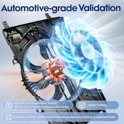 Engine Cooling Radiator Fan Assembly Fit for Chevrolet Cruze 2011-2016, Cruze Limited 2016, Fit for Buick Verano 2012-2017, Reference Number 13450284, 13427161, 13450232 - size: 620658, 623270