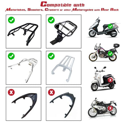 AHR 48L Motorcycle Top Case with Light Universal Tour Tail Box Scooter - size: 48L w/ LED