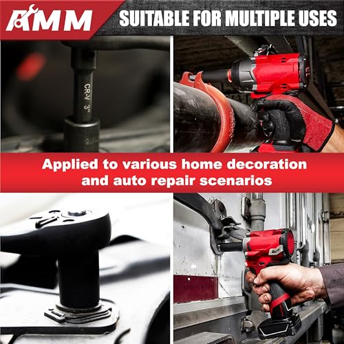 AMM 123Pcs Impact socket set，1/4”3/8”Drive Deep&Shallow Socket wrench set，6 Point Metric&Standard Full 5/32"-3/4"，4-22mm with Spark plug sockets，72T Ratchet handle，Screwdrivers，for Automotive&Home