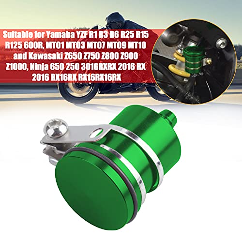 Universal Motorcycle Aluminum Brake Fluid Reservoir Oil Cup Fit For Yamaha Kawasaki Honda Suzuki BMW and more (Green) - color: green