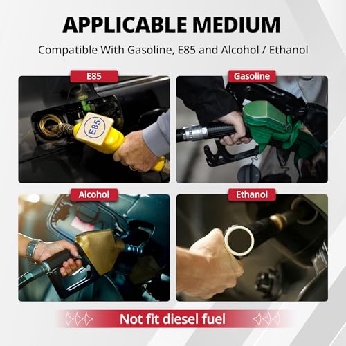 EVIL ENERGY EFI Fuel Pressure Regulator Kit Adjustable (20-120PSI) with Gauge 6AN PTFE Fuel Line Hose Fitting Connectors Kit Universal Aluminum (black) - color: Black