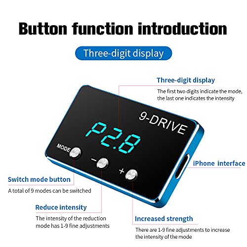 JINKEY Throttle Response Controller, 9 Drive Throttle Controller 9 Mode Electronic Racing Accelerator for DODGE for RAM 1500/2500 2007-2018, for Jeep for Chrysler