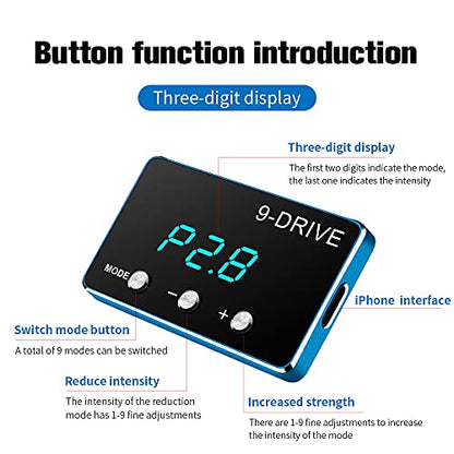 JINKEY Throttle Response Controller, 9 Drive Throttle Controller 9 Mode Electronic Racing Accelerator for DODGE for RAM 1500/2500 2007-2018, for Jeep for Chrysler