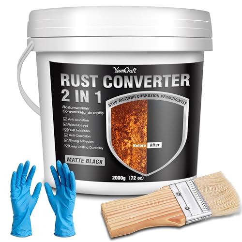 Rust Converter Paint 2-in-1 Metal Primer, 72oz Water-Based Rust Reformer, Rust Encapsulator Inhibitor Heat Resistant Anti-Corrosion Coating for Automotive Chassis Frame Marine Railings Fences - color: 72oz