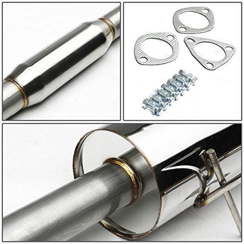 DNA MOTORING CBE-HC922-NRT Stainless Steel Cat Back Exhaust System [Compatible with 92-00 Honda Civic Coupe/Sedan]