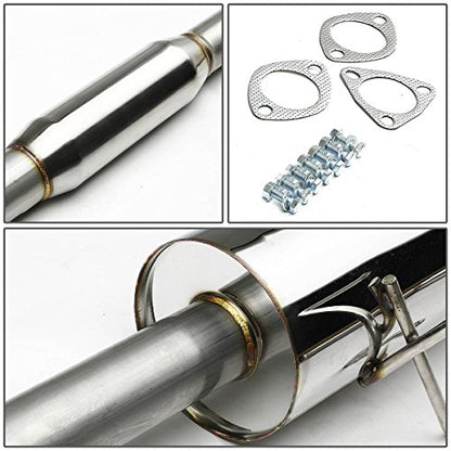 DNA MOTORING CBE-HC922-NRT Stainless Steel Cat Back Exhaust System [Compatible with 92-00 Honda Civic Coupe/Sedan]