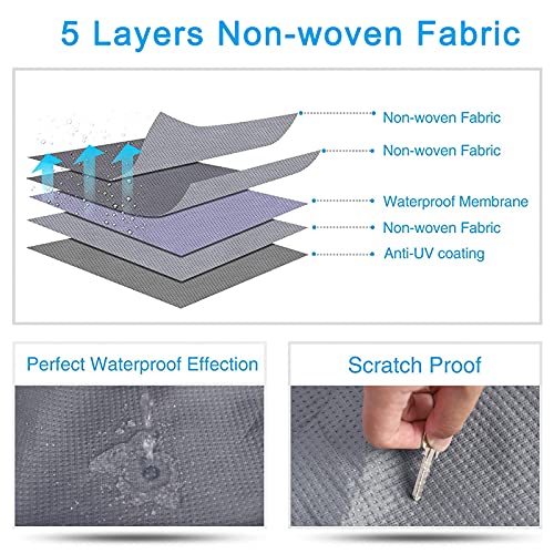 Tire Covers for RV Wheel Set of 4 Non-Woven Wheel Covers Waterproof UV Coating Tire Protectors Universal Fit for RV Trailer Camper Truck Jeep SUV Car Wheel, Fits Tire Diameters 27-29” - size: 27-29”