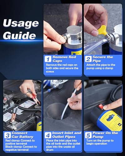 Oil Pump 12V 100W, Oil Extractor Pump for DIY Engine Oil Change - color: Blue, 12v Pump