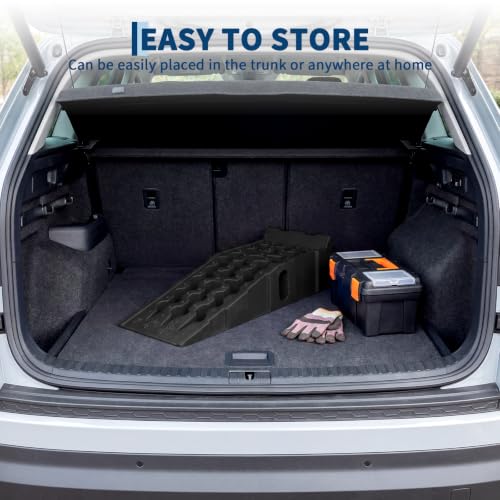 Garvee 2 Pack Low Profile Car Service Ramps, 6 t Heavy Vehicle Lift Ramps - color: Black, size: 6T