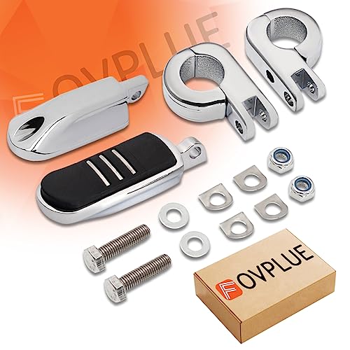 FOVPLUE 1.25" Highway Footpegs, for Harley Touring Softail Dyna Sportster - color: Chrome