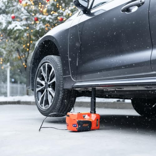 Trihelper Electric Car Jack 5 Ton 12V Floor Jack Hydraulic Jack Stand Car Lift Jack with Integrated Tire Pump for SUV Truck Sedan Vehicle Roadside Emergency Tire Change - color: Red