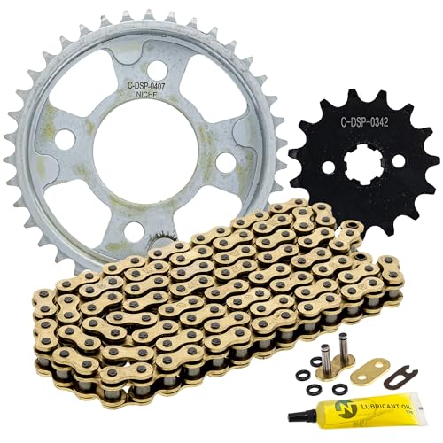NICHE Drive Sprocket Chain Combo for Honda Grom 125 Front 15 Rear 38 Tooth 420 X-Ring 108 Links - size: X-Ring Chain