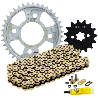 NICHE Drive Sprocket Chain Combo for Honda Grom 125 Front 15 Rear 38 Tooth 420 X-Ring 108 Links - size: X-Ring Chain