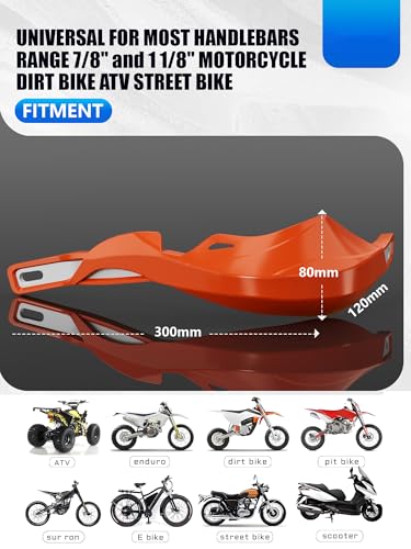 JFG RACING Dirt Bike Handguards Universal for 7/8" and 1 1/8" Handle Bar - color: orange