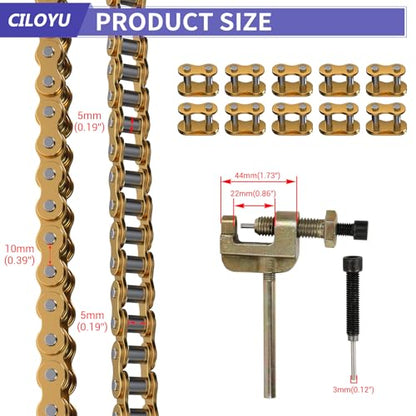 #35 Go Kart Chain 3 Feet 95 Links for Go Cart Mini Bike Dirt Bike - color: Gold