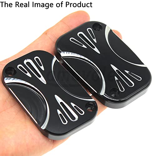 Brake Master Clutch Cylinder Covers CNC Aluminium Brake Master Cylinder Fluid Reservoir Cap Compatible with Harley Touring Electra Glide Road Glide 2008-2017. (style-2) - color: style-2