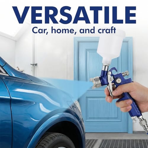 Car Mini HVLP Touch Up Spray Gun, 125CC Automotive Cup Gravity Feed Spray Paint Gun with 1.0 mm Nozzle, Vehicle HVLP Detail Paint Sprayer Spot Repair Accessories, Universal Fit - size: 1.0 mm