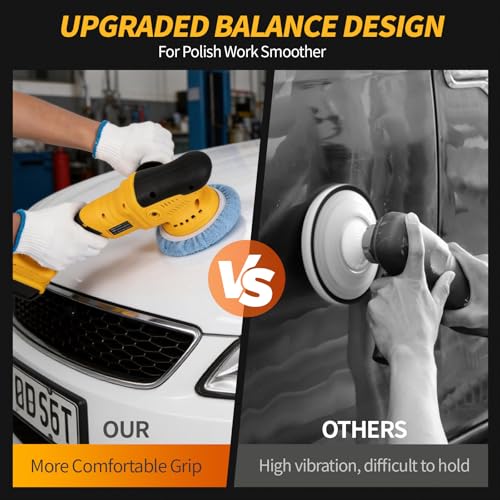 Polisher for Car Detailing to 5500Rpm (Yellow, Upgraded Version) - color: Yellow, Upgraded Version