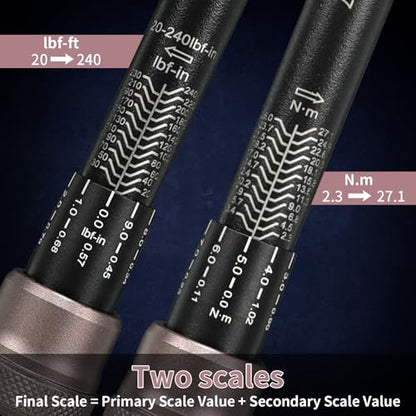 63Pcs 1/4-Inch Drive Click Torque Wrench Set(1-25 N.M/20-240IN.LB) - size: 63Pcs 1/4"Torque Wrench(1-25 N.M/10-222.5IN.LB)