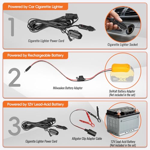 24V 120GPH Fuel Transfer Pump Set with Upgraded Carrying Case & Battery Adapter, Compatible with DeWalt 20V Battery, for Vehicles, Boats(120GPH 24V, Pump with Yellow Adapter) - color: 120GPH 24V, size: Carrying Case Set with Yellow Adapter