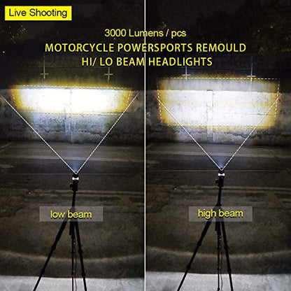 EXZEIT Led Driving Light for Motorcycle, High Low Beam Function 1.3'' Fog Lights Aux Light for Motorcycle e-Bike ATV UTV, 12/24V, 30W, 6000 Lumens 2 pcs (White Light)