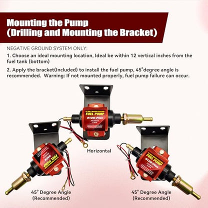 Universal 12 Volt Electric Fuel Pump 5-9 PSI, 35GPH, Super 12S Plus for Gasoline Diesel Engines - color: 5-9PSI 35 GPH for Gasoline
