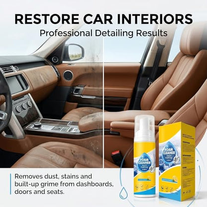 【2Pack】Foam Cleaner,4-in-1 Multi-Enzyme FoamCleaner,New Foam No-Rinse Cleaner,Multifunctional Foam-Cleaner Deep Cleaning Spray for Car Interior Leather Car Seat Cleaner,Kitchen Grease,Sofa Upholstery - color: 2 Pack: Foam Cleaner