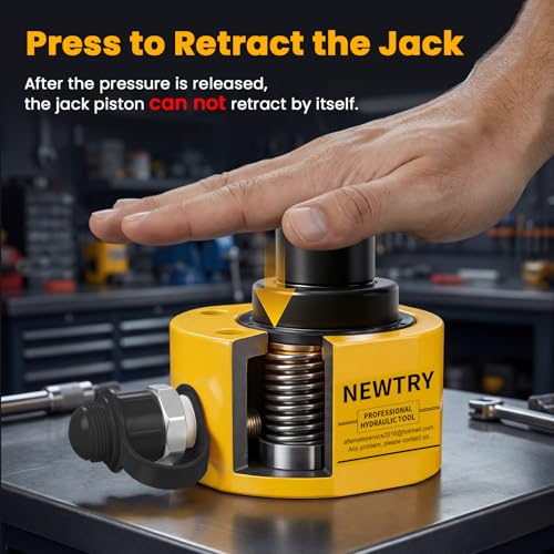 NEWTRY 20T Low Profile Hydraulic Ram Jack, 1.2" Stroke Multi-Section - size: 20T