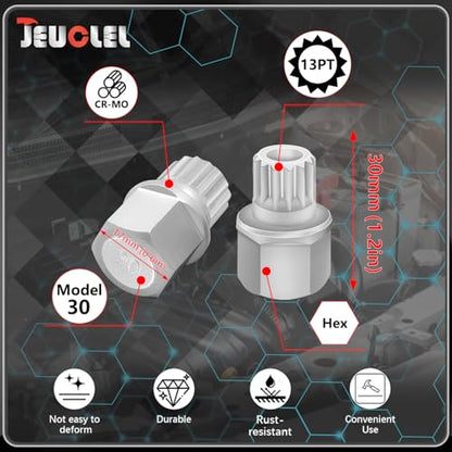 30/13PT Wheel Locking Nut Key for BMW, Anti-Theft Lug Nut Removal - size: 30/13Pt Key