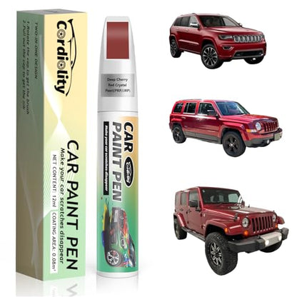 Touch Up Paint Deep Cherry Red Crystal Pearl (PRP/JRP) for Jeep, Scratch Pen - color: Deep Cherry Red Crystal Pearl(PRP/JRP)for Compass/Wrangler/Grand Cherokee/Liberty/Patriot, style: Jeep