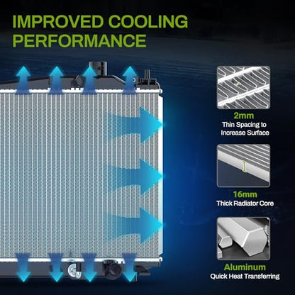 AUTOSAVER88 Radiator Compatible with 2001-2005 Civic 1.7L L4, CU2354 - style: 2001-2005 Honda Civic 1.7L
