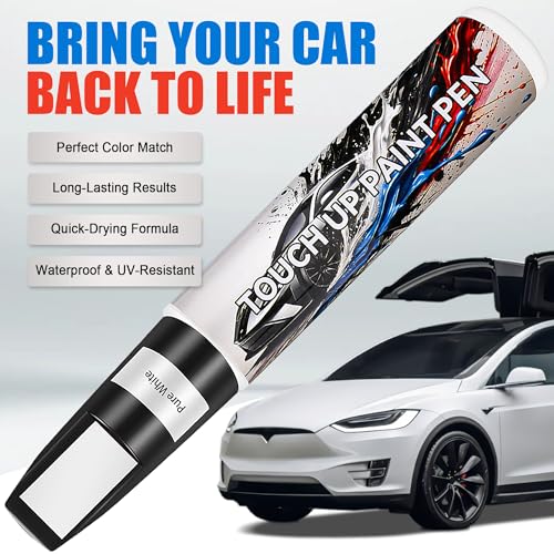 Touch Up Paint for Cars, White Car Paint Touch Up, Car Paint Scratch Repair, Auto Paint Repair Pen, Professional Seamless Coverage, Color Accurate, Long lasting Adhension, Fast Drying - color: Universal Pure White