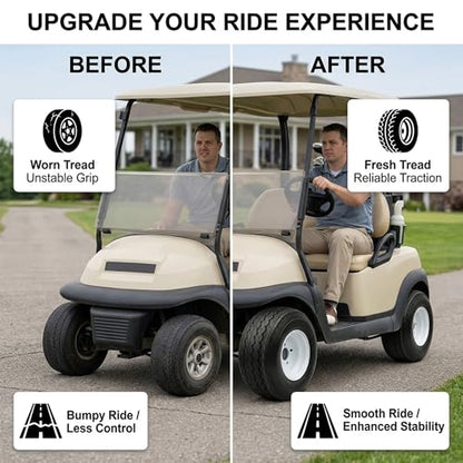eCustomrim 4-Pack Golf Cart Tire Rim Assembly 8 Inch 18X8.50-8 4 Lug White - size: 18X8.50-8