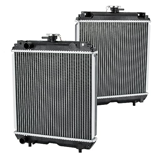 OE# 6C120-58502 6C170-58521 6C120-58500 Radiator Replacement for Kubota Tractor B7410D B7500D B7500DTN B7500HSD B7510D B7510DN B7510HSD B7510HSDTR B7610HSD, 2 Row Aluminium Core - size: 6C120-58502