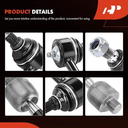 A-Premium 6Pcs Front Suspension Kit, Sway Bar Link, Inner Outer Tie Rod End