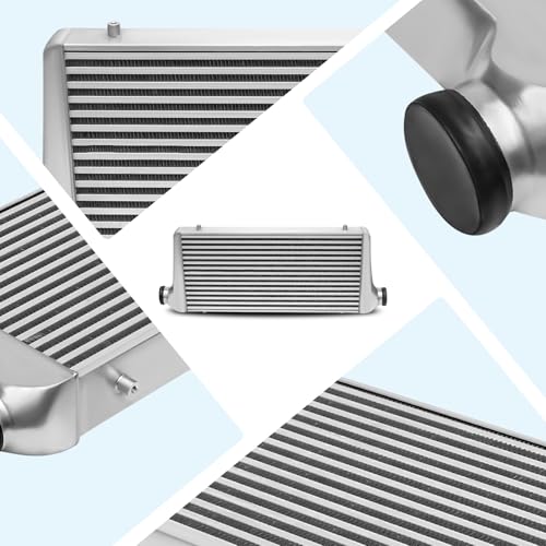 Universal Front Mount Intercooler with 2.5" Inlet/Outlet, 31" x 12" x 3" Aluminum Turbo Intercooler Bar & Plate for Cars and Trucks
