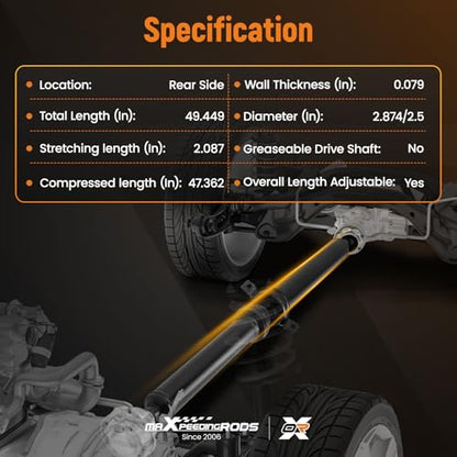 maXpeedingrods Rear Drive Shaft Propshaft Driveshaft Assembly for Jeep Grand Cherokee 2012-2018 V8 6.4L AWD - style: 5038552AA