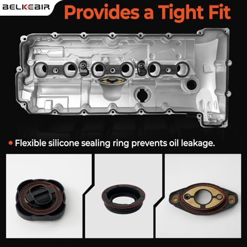 Upgraded Aluminum Engine Valve Cover Kit Compatible with 2006-2013 BMW 125i 128i 130i 323i 328i 328xi 525i 528i 528xi 530i X3 X5 Z4, E60 E70 E82 E83 E84 E89 E90 E92 L6 3.0L/ 2.5L Replace 11127552281