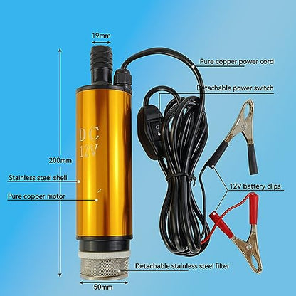 12V 80W Submersible Transfer Pump Water Diesel Oil for Auto Marine Farm