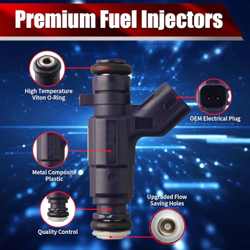 Set of 6 Fuel Injectors 0280156300 FJ990 12602411 Replacement - size: FJ990