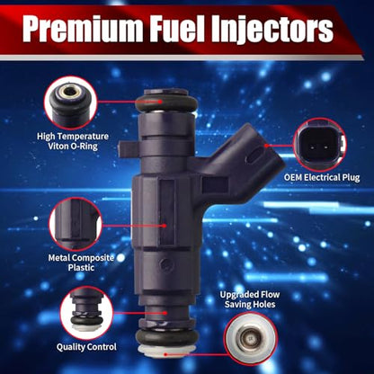 Set of 6 Fuel Injectors 0280156300 FJ990 12602411 Replacement - size: FJ990