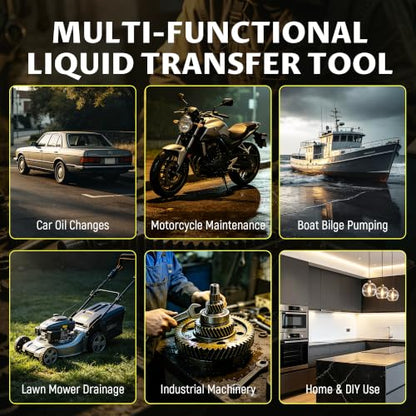 6L Manual Vacuum Oil Extractor Pump with 1 Hose & 3 Tubes