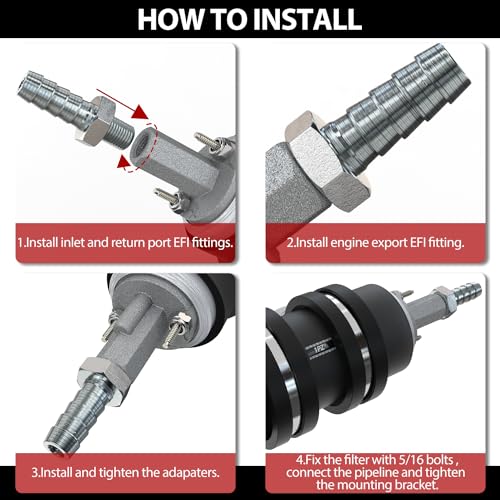 1PZ High Flow Pressure External Inline 255LPH Fuel Pump Installation Kit