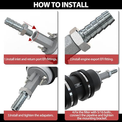 1PZ High Flow Pressure External Inline 255LPH Fuel Pump Installation Kit