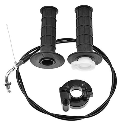Twist Throttle Accelerator Handle Grips and Bent Cable Set for 50cc 110cc 125cc 150cc 250cc Dirt Bike Quad ATV Pit Pro Trail (Fits for 7/8"/22mm Bar) - size: 7/8" (22mm)
