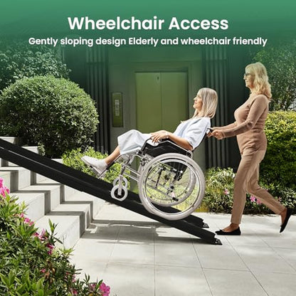 Wheelchair ramp 4FT, Lightweight, Retractable and Portable, can be Used for Wheelchair ramps, Comes with a Handbag-Black - size: 4FT