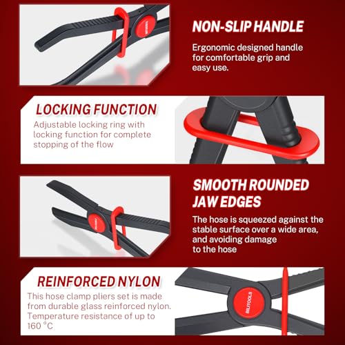 BILITOOLS 3pcs Hose Pinch Off Pliers Set, Straight Clamp Tool for Lines - size: 3-Piece, style: Straight