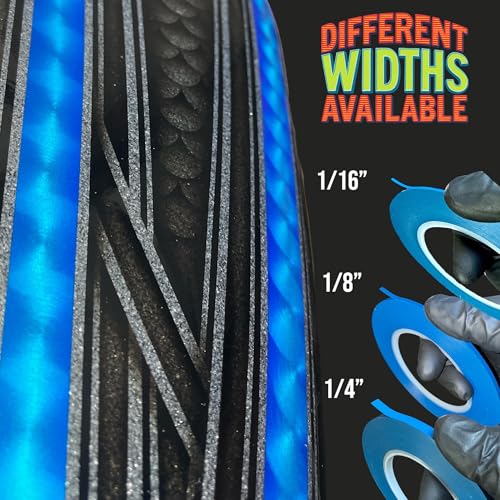 LiME LiNE Flexible Vinyl Fine Line Masking Tape for Automotive Custom Paint, No Residue Fineline Blue 1/4",1/8", 1/16" (1/4") - color: 1/4"