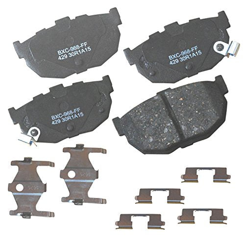 Bendix Premium SBC429 Ceramic Rear Brake Pads for Hyundai Elantra 2006-1994, Tiburon 2001-1997, Tiburon 2008-2003, Kia Spectra 2009-2004, Spectra5 2009-2005 - style: SBC429